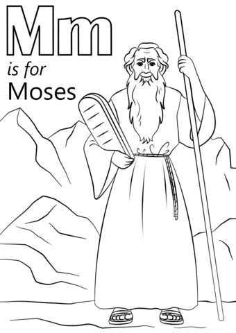 Letter M Is For Moses Coloring Page